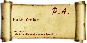 Poth Andor névjegykártya